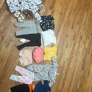 17 piece Girls Toddler Clothing Bundle size 12 months.